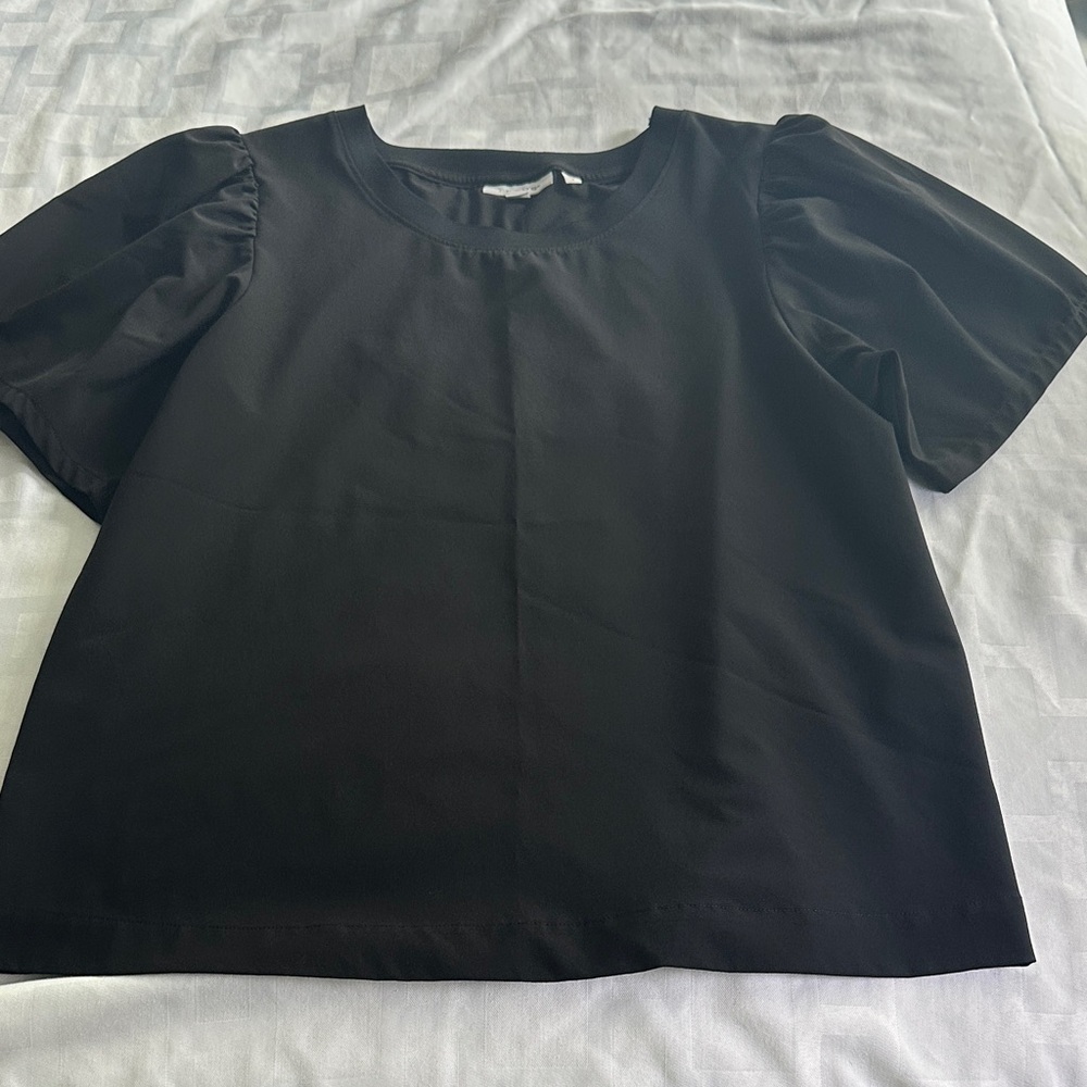 Chico's Black Puff Sleeve Blouse